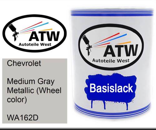 Chevrolet, Medium Gray Metallic (Wheel color), WA162D: 1L Lackdose, von ATW Autoteile West.